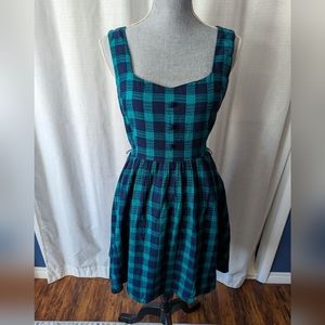 Modcloth blue and green plaid dress